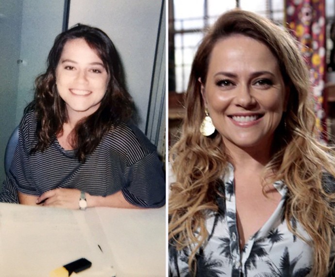 À esquerda, Vivianne em 'A Próxima Vítima' e, à direita, em 2014, na novela 'Em Família' (Foto: Arquivo Pessoal / Felipe Monteiro / TV Globo)