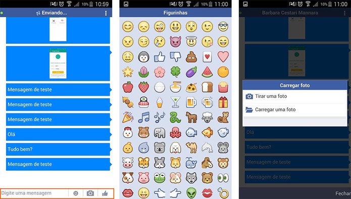 Envie mensagens no Facebook Lite para seus amigos com emoticons e fotos (Foto: Reprodução/Barbara Mannara)