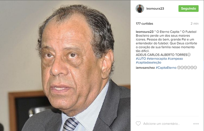 Léo Moura posta homenagem a Carlos Alberto Torres (Foto: Reprodução / Instagram)