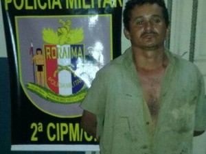 Richelle Ramos da Silva foi preso no sábado (29), na região Sul de Roraima (Foto: Polícia Militar/Divulgação)