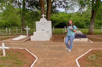 Reportagem no cemitério dos heróis em jardim (Foto: TVMO)
