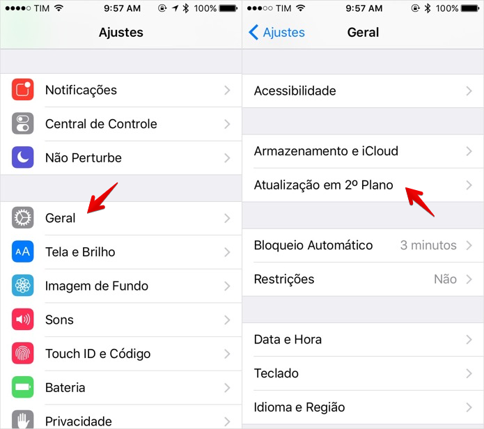 Acesse as configurações do iOS (Foto: Reprodução/Helito Bijora)