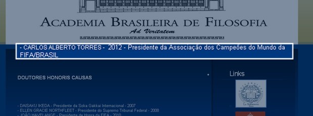 Carlos Alberto torres academia brasileira de filosofia (Foto: Reprodução)