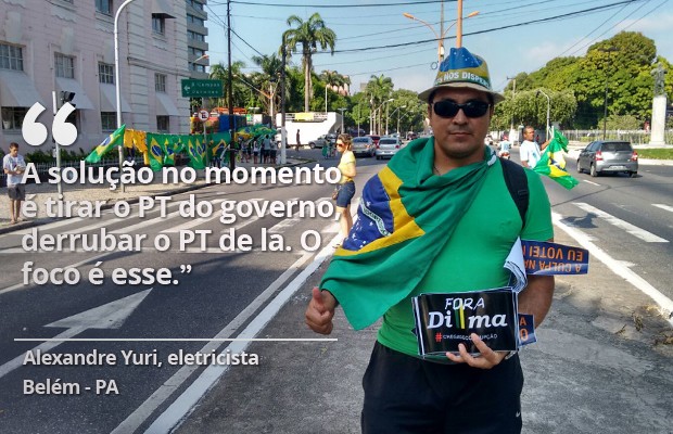 Opinio de manifestante em 16 de agosto (Foto: G1)