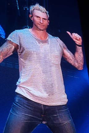 Adam Levine em show do Maroon 5 em São Paulo (Foto: Tatiana Regadas/ EGO)