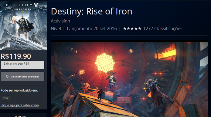Destiny - Rise of Iron pode ser adquirido separadamente ou na Coletânea (Foto: Reprodução/Victor Teixeira)