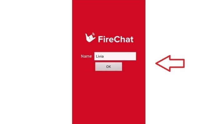 Inserindo o nome ou apelido para criar perfil no FireChat (Foto: Reprodução/Lívia Dâmaso)