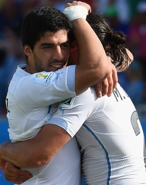 Suárez comemora classificação do Uruguai (Foto: Gettyimages)