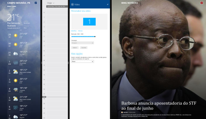 Clique sobre a borda e arraste para redimensionar os apps (Foto: Reprodução/Helito Bijora)