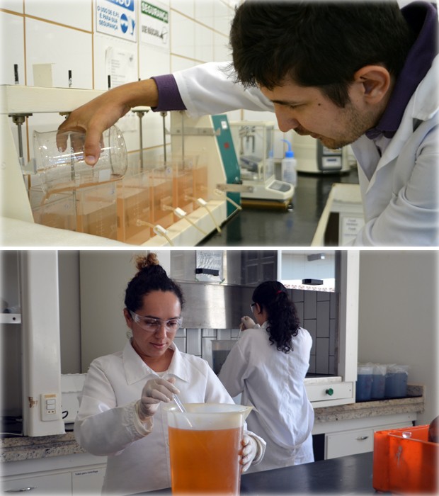 Alunos aprendem em reutilizar materiais em pesquisas nos laboratórios da Ufla (Foto: Samantha Silva / G1)