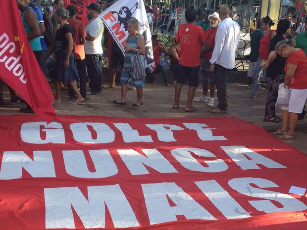 Protesto contra o governo Temer em Salvador, Bahia (Foto: Maiana Belo/ G1)