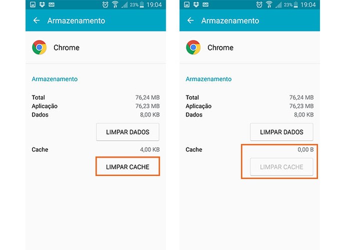 Limpe o cache do Chrome no Android (Foto: Reprodução/Barbara Mannara) (Foto: Limpe o cache do Chrome no Android (Foto: Reprodução/Barbara Mannara))