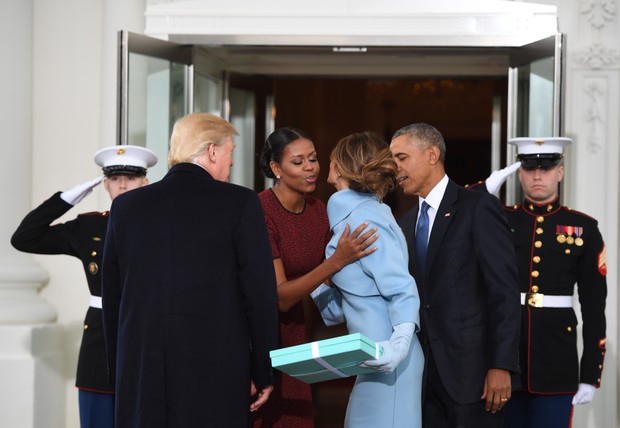  Michelle Obama, Melania Trump,  Donald Trump e Obama  (Foto: afp)