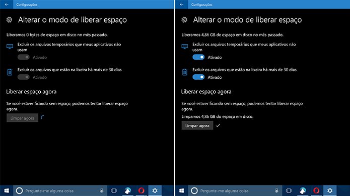 Windows 10 mostra quanto espaço o Sensor de Armazenamento liberou no HD (Foto: Reprodução/Elson de Souza)