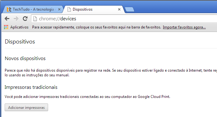 Clicando na opção Adicionar impressoras do Google Cloud Print (Foto: Reprodução/Edivaldo Brito)