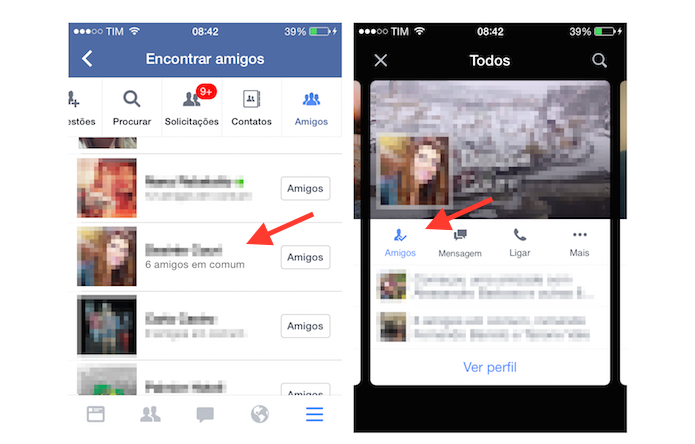 Iniciando o procedimento para desfazer uma amizade no Facebook para iPhone (Foto: Reprodução/Marvin Costa)
