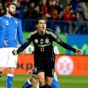 Pedro comemoração Espanha contra Itália (Foto: Reuters) Pedro comemoração Espanha contra Itália (Foto: Reuters)