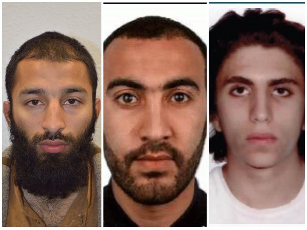 Autores do ataque terrorista na London Bridge (Foto: Reprodução/Twitter/Metropolitan Police)