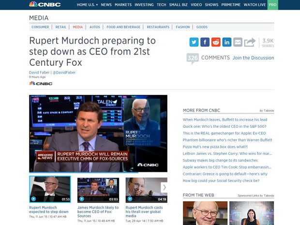 G1 Rupert Murdoch Se Prepara Para Deixar Presidência Da Fox Diz Cnbc Notícias Em Midia E 4559