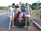 Oi? MC Bandida e candidatos a Mister DF fazem 'Lava Jato' em Brasília