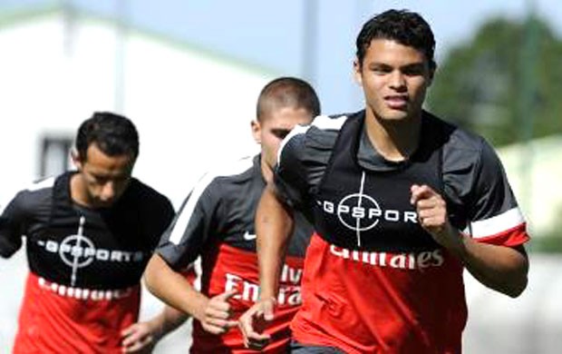Thiago Silva no treino do PSG (Foto: Divulgação / Site Oficial do PSG)