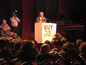 Lula fala em evento da CUT. (Foto: Roney Domingos/G1)