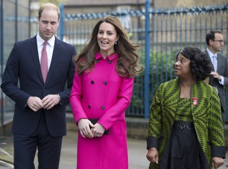 Kate Middleton e príncipe William na última aparição da duquesa de Cambridge antes de dar à luz segundo filho (Foto: AFP)
