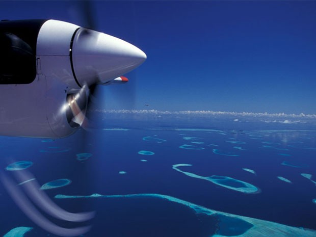 Vista aérea das Ilhas Maldivas (Foto: Divulgação/VisitMaldives)