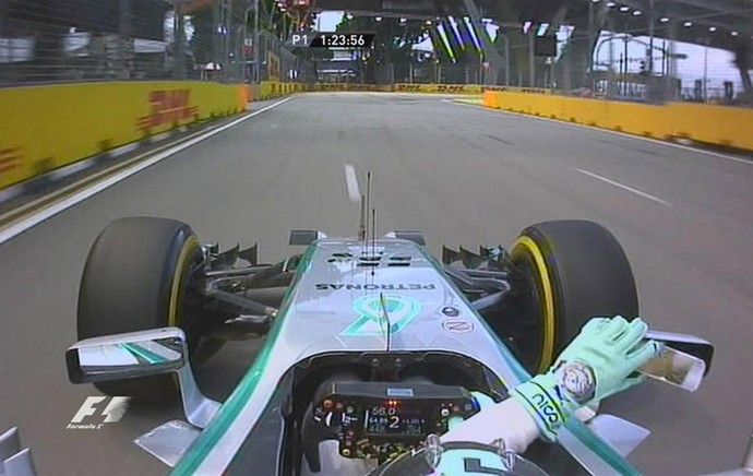 Alonso supera Mercedes e põe Ferrari no topo no 1º treino livre de Cingapura Rosberg_espelho_twitter