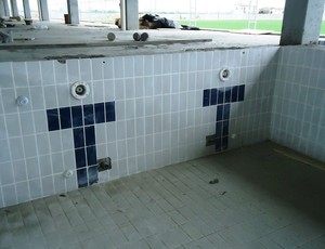 Sistema gerador de correnteza está numa das cabeceiras da piscina de duas rais e 20 metros (Foto: Hector Werlang/Globoesporte.com)