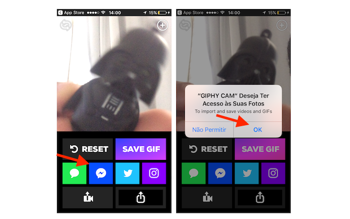 Confirmação de acesso da Giphy Cam às fotos do aparelho (Foto: Reprodução/Marvin Costa)