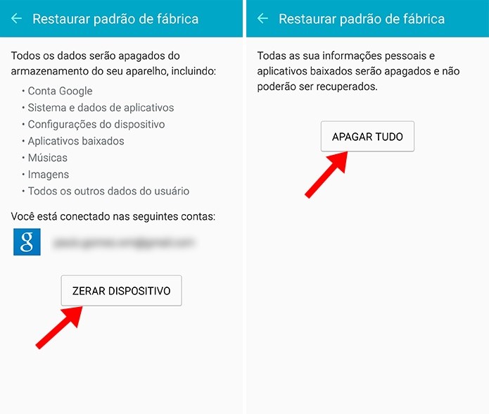 Apague tudo e resete o aparelho (Foto: Reprodução/Paulo Alves)