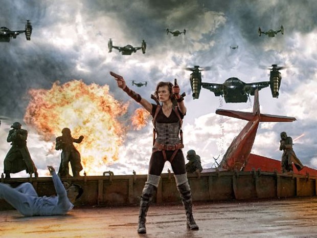 Resident 5, protagonizado pela atriz Milla Jovovich, liderou as bilhetarias dos EUA nesta final de semana  (Foto: Reprodução)