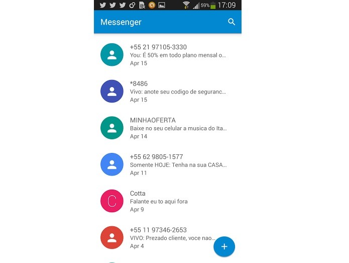 Messenger reconhece as mensagens recebidas do celular (Foto: Reprodução/Thiago Barros) (Foto: Messenger reconhece as mensagens recebidas do celular (Foto: Reprodução/Thiago Barros))