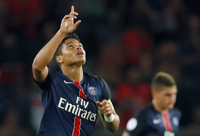 PSG x Gazelec Ajaccio - gol Thiago Silva (Foto: Efe)