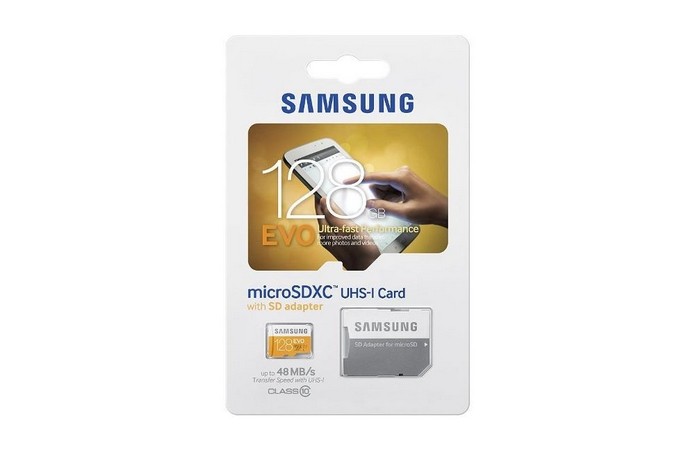 Kit com cartão de memória micro SD de 128 GB e adaptador SD (Foto: Divulgação/Samsung)