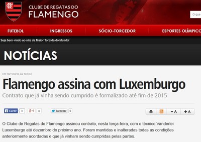 Flamengo anuncia renovação de Luxemburgo (Foto: Reprodução)