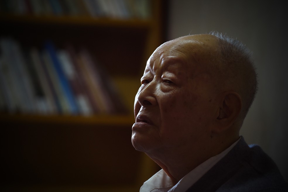 Imagem de arquivo do ativista chinês Zhou Youguang em Pequim, China (Foto: Wang Zhao/AFP)