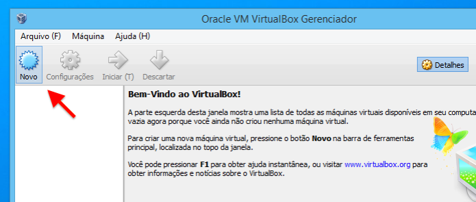 Criando nova máquina virtual  (Foto: Reprodução/Helito Bijora)