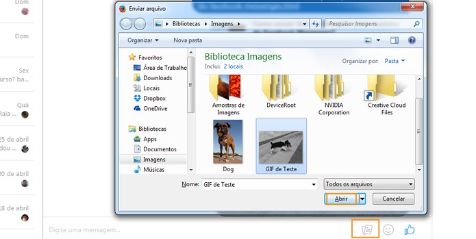 Encontre e abra o GIF salvo no computador pelo mensageiro (Foto: Reprodução/Barbara Mannara)