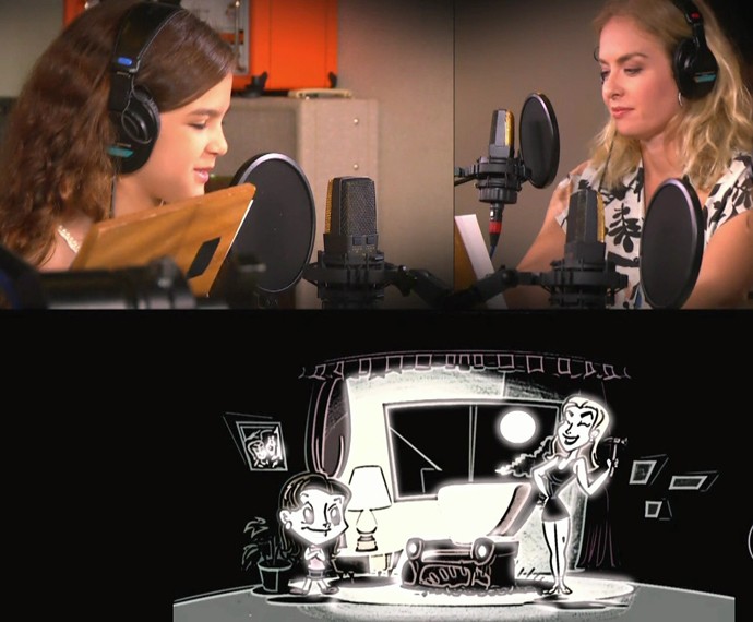 Mel Maia e Angélica dublam desenho animado (Foto: TV Globo)