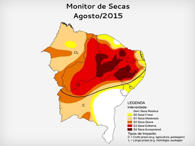 Gráfico mostra gravidade da seca no Nordeste e no Piauí (Foto: Reprodução)