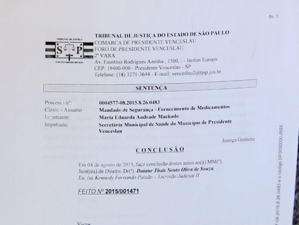 Decisão judicial determinou que a Prefeitura de Presidente Venceslau entregasse os medicamentos (Foto: Reprodução/TV Fronteira)