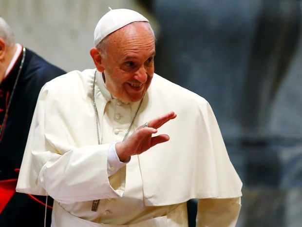 Papa Francisco participa de encontro na quinta-feira (16), em Roma (Foto: Tony Gentile/ Reuters)