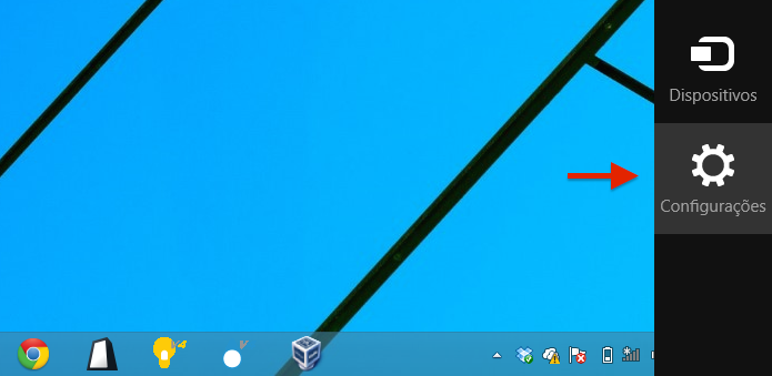 Acesse as configurações do Windows 8 (Foto: Reprodução/Helito Bijora)