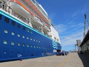 Navio Empress fará mini cruzeiros e viagens mais longas nesta temporada (Foto: Mariane Rossi/G1)