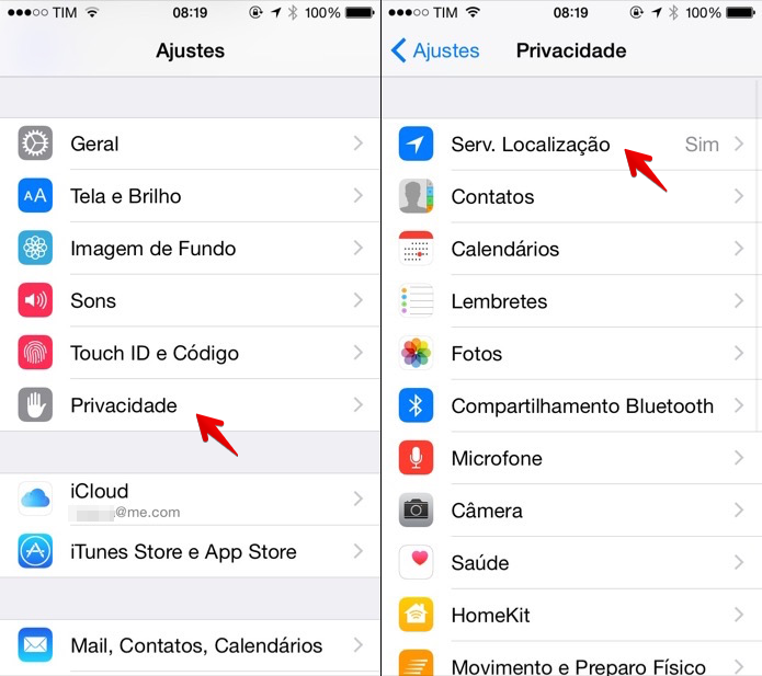 Acesse as configurações do iOS (Foto: Reprodução/Helito Bijora) Acesse as configurações do iOS (Foto: Reprodução/Helito Bijora)