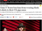 Em show, Guns N' Roses veta fãs com camisetas de Slash, diz revista
