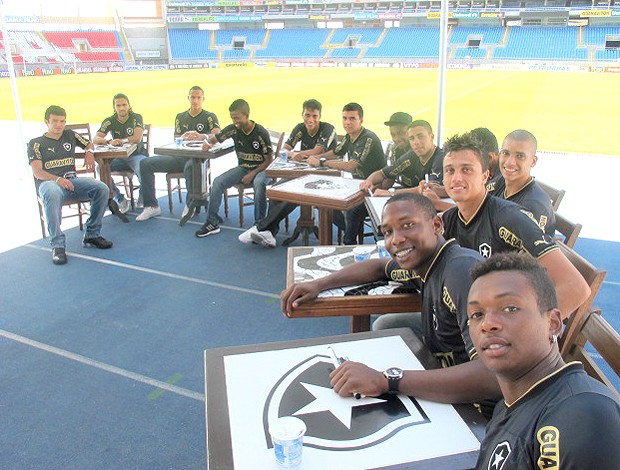 Jogadores Botafogo Engenhão (Foto: André Casado / Globoesporte.com)