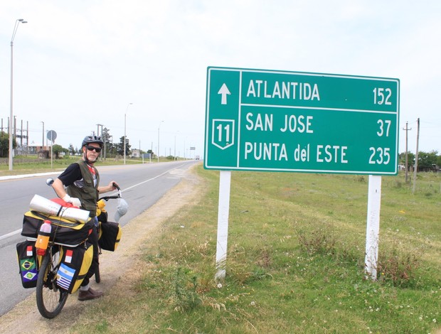 Aquiles Toschi durante primeira aventura de cicloturismo (Foto: Arquivo Pessoal)